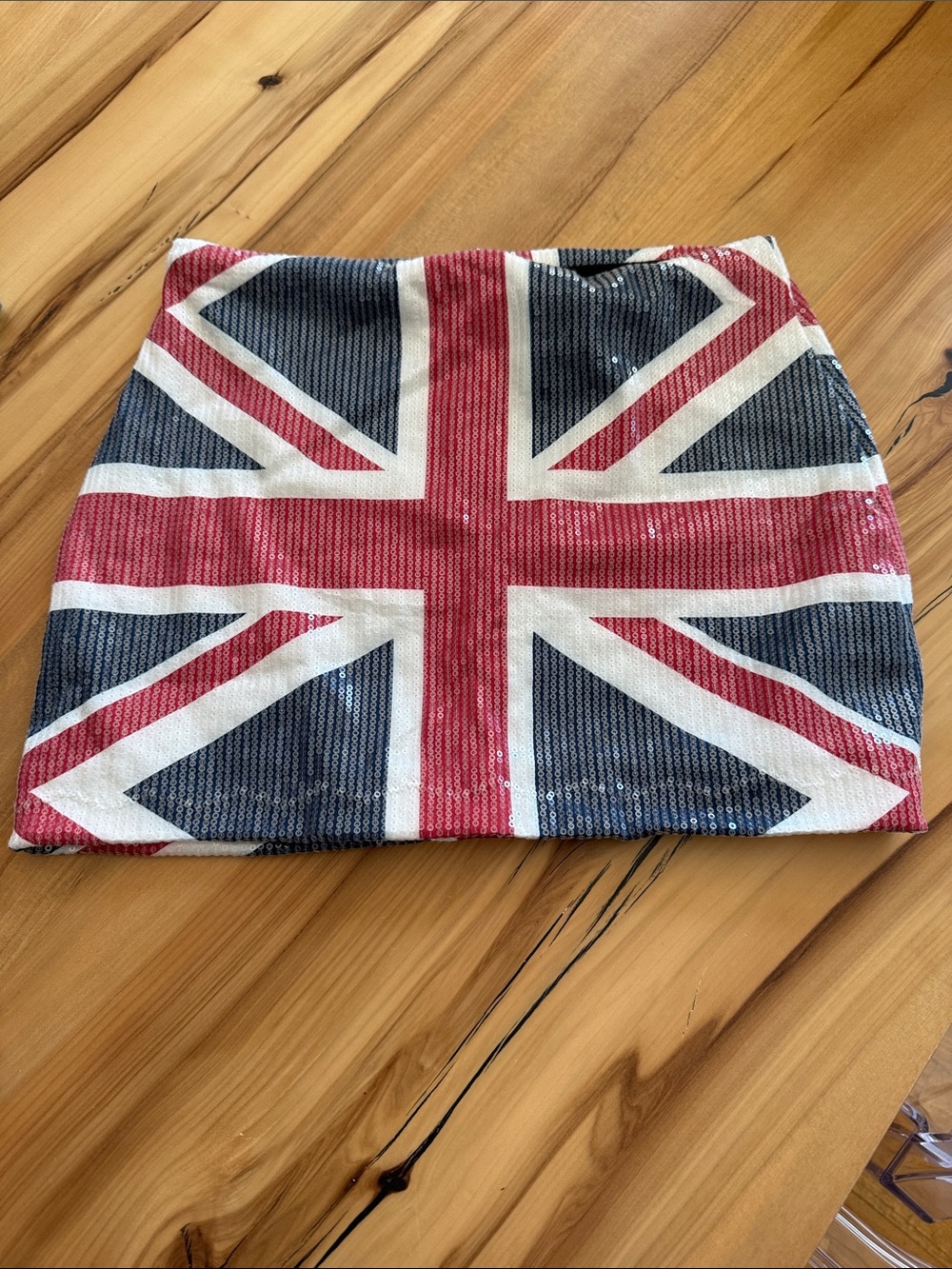 Union Jack Sequin Mini Skirt - Red, White & Blue